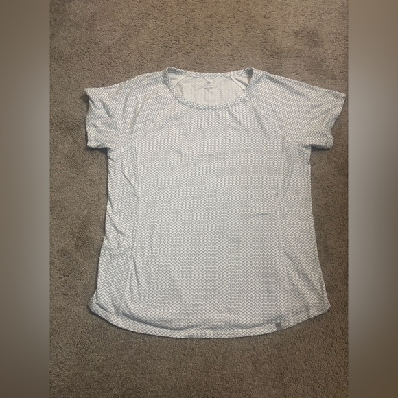 Talbots Light Blue Patterned Short Sleeve Top - Picture 1 of 7